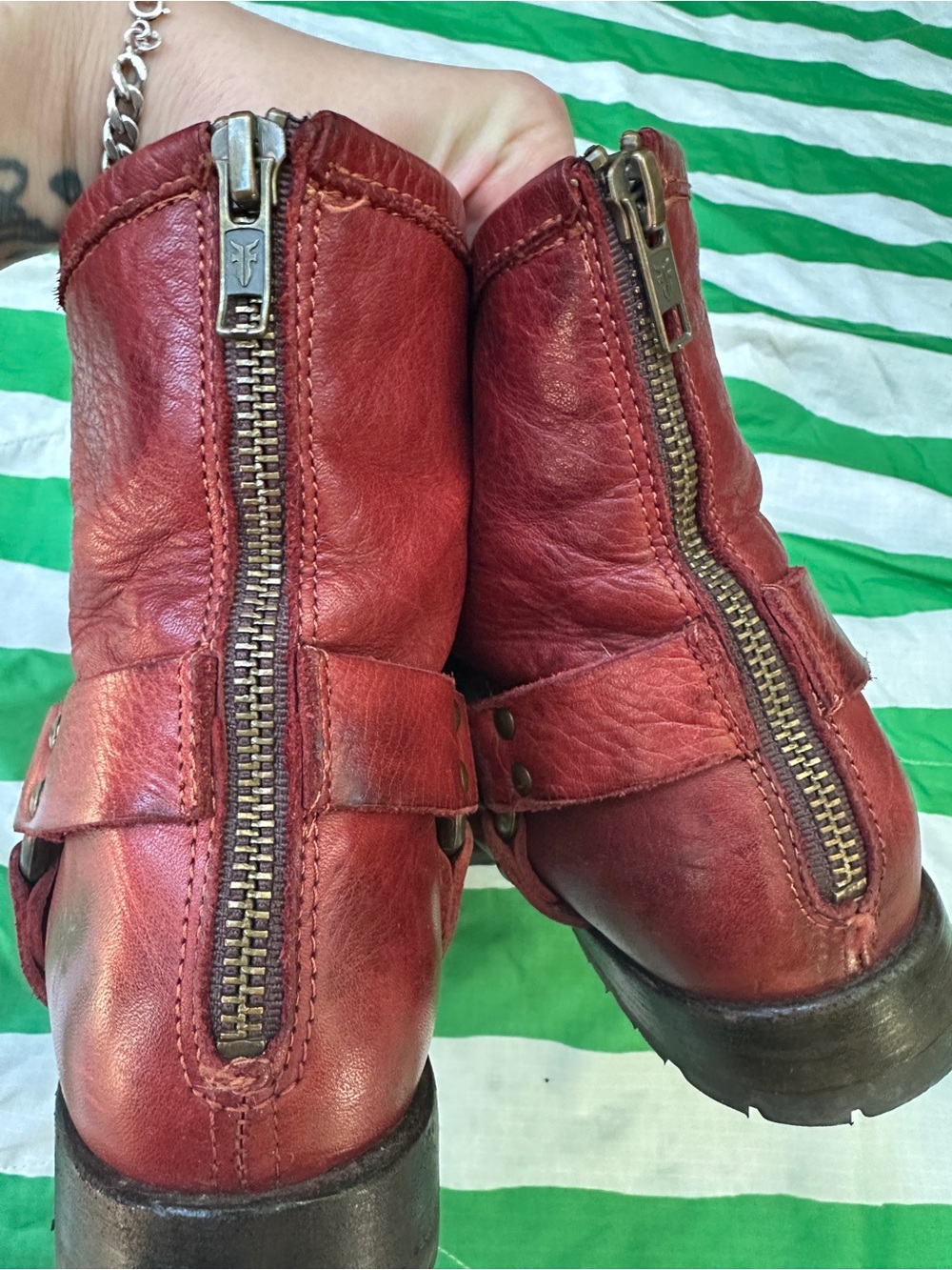 FRYE Veronica ankle harness boots (resoled with vibram lug soles!) - Picture 6 of 9